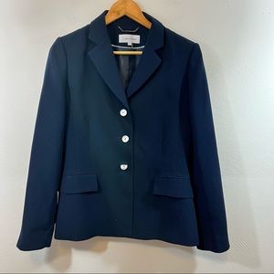CALVIN KLEIN Navy Blue Three Button Blazer Size 6